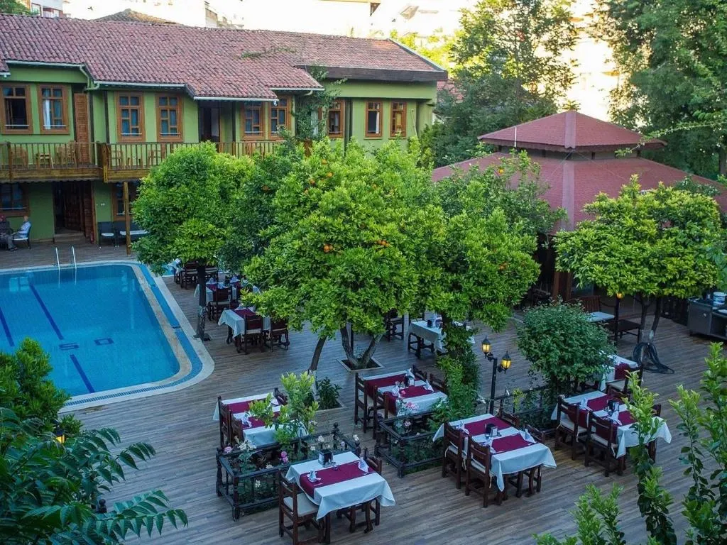 On-site dining terrace and restaurant table setup